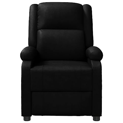 HEFZGDB Relaxsessel Schwarz Kunstleder Wohnzimmerstühle Lesesessel Bequem Esszimmerstühle Hocker Schminktisch für Sitzungszimmer Wohnbereich Balkon Schlafzimmer von HEFZGDB