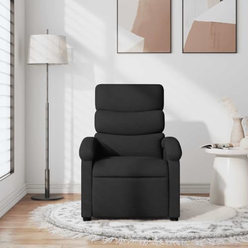 HEFZGDB Relaxsessel Schwarz Stoff Armchair Living Room Schminktisch Stuhl Hocker Schminktisch Küchenstühle für Sitzungszimmer Wohnbereich Schlafzimmer Balkon von HEFZGDB