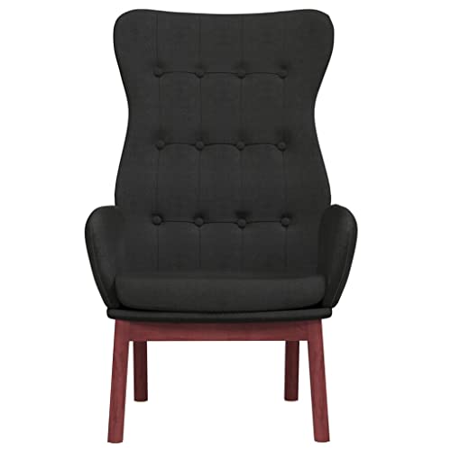 HEFZGDB Relaxsessel Schwarz Stoff Big Sessel Lesesessel Bequem Schminkstuhl Kleiner Sessel für Wohnbereich Schlafzimmer Balkon Arbeitszimmer von HEFZGDB