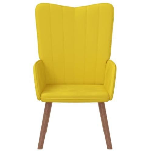 HEFZGDB Relaxsessel Senfgelb Samt Armlehnstuhl Lesesessel Bequem Schminkstuhl Seselstuhl Wohnzimmer für Sitzungszimmer Schlafzimmer Arbeitszimmer Wohnbereich von HEFZGDB