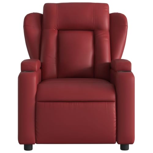 HEFZGDB Relaxsessel Weinrot Kunstleder Big Sessel Lesesessel Bequem Schminkstuhl Kleiner Sessel für Sitzungszimmer Balkon Arbeitszimmer Schlafzimmer von HEFZGDB
