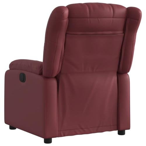 HEFZGDB Relaxsessel Weinrot Kunstleder Living Room Chairs Schminktisch Stuhl Lesestuhl Küchenstühle für Balkon Arbeitszimmer Wohnbereich Schlafzimmer von HEFZGDB