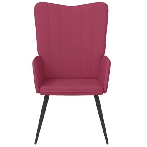 HEFZGDB Relaxsessel Weinrot Samt Couchsessel Lesesessel Bequem Küchenstühle Seselstuhl Wohnzimmer für Arbeitszimmer Balkon Sitzungszimmer Schlafzimmer von HEFZGDB