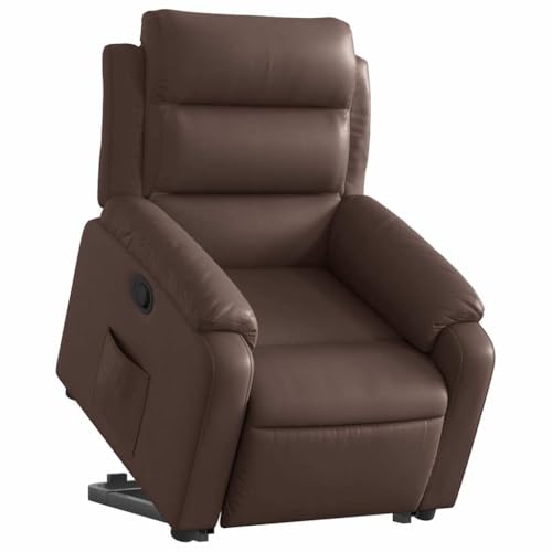 HEFZGDB Relaxsessel mit Aufstehhilfe Braun Kunstleder Kuschelsessel Schminkstuhl Esszimmerstühle Küchenstühle für Arbeitszimmer Sitzungszimmer Schlafzimmer Wohnbereich von HEFZGDB