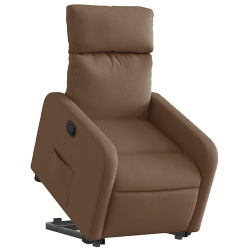HEFZGDB Relaxsessel mit Aufstehhilfe Braun Stoff Living Room Chairs Lesesessel Bequem Lesestuhl Reading Chair für Arbeitszimmer Wohnbereich Balkon Schlafzimmer von HEFZGDB