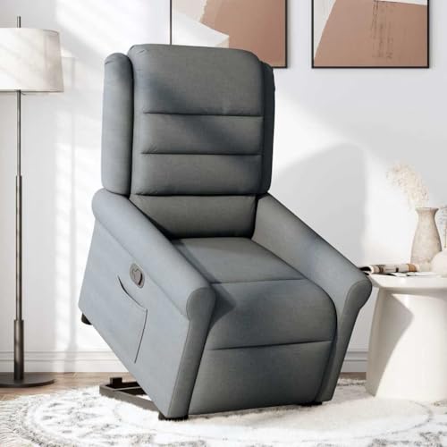 HEFZGDB Relaxsessel mit Aufstehhilfe Dunkelgrau Stoff Couchsessel Lesesessel Bequem Küchenstühle Seselstuhl Wohnzimmer für Sitzungszimmer Schlafzimmer Balkon Wohnbereich von HEFZGDB