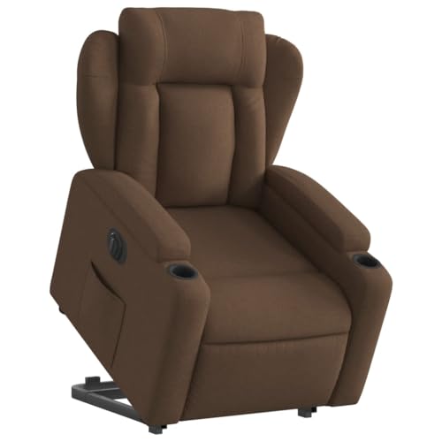 HEFZGDB Relaxsessel mit Aufstehhilfe Elektrisch Braun Stoff Armlehnstuhl Lesesessel Bequem Schminkstuhl Seselstuhl Wohnzimmer für Sitzungszimmer Schlafzimmer Arbeitszimmer Balkon von HEFZGDB