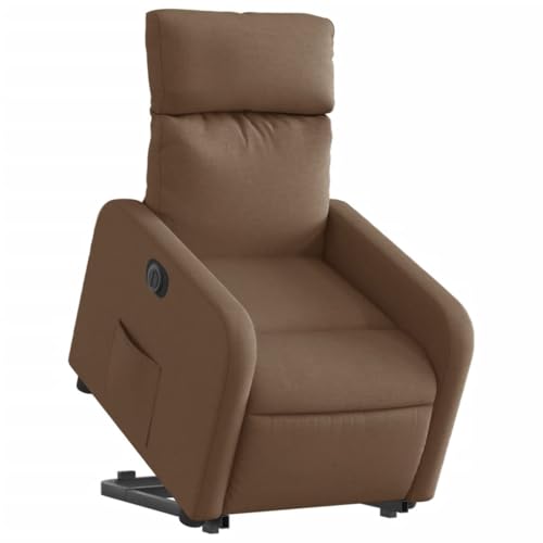 HEFZGDB Relaxsessel mit Aufstehhilfe Elektrisch Braun Stoff Living Room Chairs Lesesessel Bequem Lesestuhl Reading Chair für Arbeitszimmer Wohnbereich Balkon Schlafzimmer von HEFZGDB
