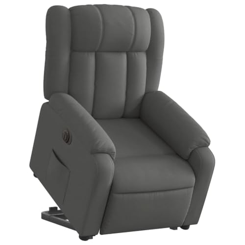 HEFZGDB Relaxsessel mit Aufstehhilfe Elektrisch Dunkelgrau Stoff Armlehnstuhl Schminkstuhl Loungesessel Wohnzimmer Hocker Schminktisch für Balkon Sitzungszimmer Schlafzimmer Wohnbereich von HEFZGDB
