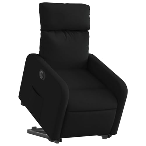 HEFZGDB Relaxsessel mit Aufstehhilfe Elektrisch Schwarz Stoff Living Room Chairs Lesesessel Bequem Lesestuhl Reading Chair für Arbeitszimmer Wohnbereich Balkon Schlafzimmer von HEFZGDB