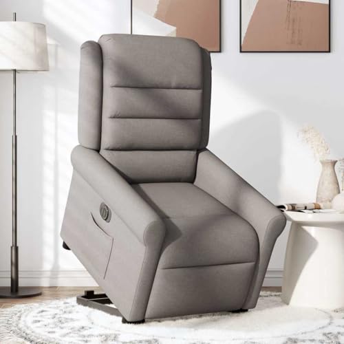 HEFZGDB Relaxsessel mit Aufstehhilfe Elektrisch Taupe Stoff Couchsessel Lesesessel Bequem Küchenstühle Seselstuhl Wohnzimmer für Sitzungszimmer Schlafzimmer Balkon Wohnbereich von HEFZGDB
