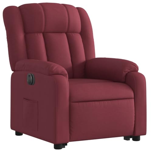 HEFZGDB Relaxsessel mit Aufstehhilfe Elektrisch Weinrot Stoff Armlehnstuhl Schminkstuhl Loungesessel Wohnzimmer Hocker Schminktisch für Balkon Sitzungszimmer Schlafzimmer Wohnbereich von HEFZGDB