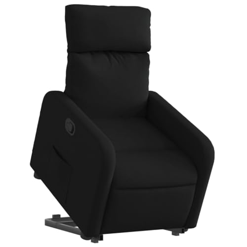 HEFZGDB Relaxsessel mit Aufstehhilfe Schwarz Stoff Living Room Chairs Lesesessel Bequem Lesestuhl Reading Chair für Arbeitszimmer Wohnbereich Balkon Schlafzimmer von HEFZGDB