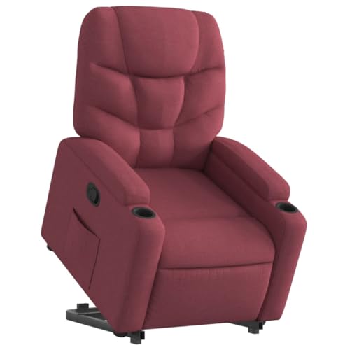HEFZGDB Relaxsessel mit Aufstehhilfe Weinrot Stoff Living Room Chairs Loungesessel Wohnzimmer Esszimmerstühle Küchenstühle für Balkon Sitzungszimmer Schlafzimmer Arbeitszimmer von HEFZGDB