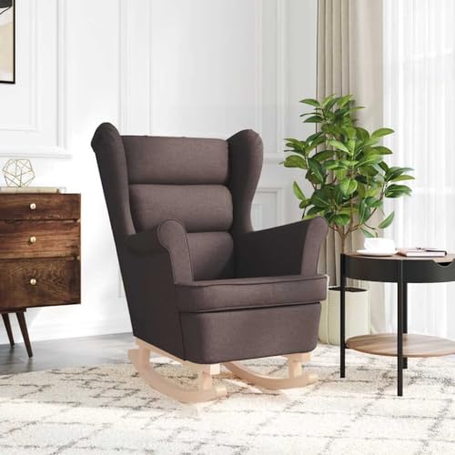 HEFZGDB Schaukelsessel Dunkelbraun 74x90x102 cm Stoff Kuschelsessel Schminktisch Stuhl Lesestuhl Hocker Schminktisch für Sitzungszimmer Wohnbereich Arbeitszimmer Balkon HEFZGDB Schaukelsessel Dunkelbraun 74x90x102 cm Stoff Kuschelsessel Schminktisch Stuhl Lesestuhl Hocker Schminktisch für Sitzungszimmer Wohnbereich Arbeitszimmer Balkon von HEFZGDB
