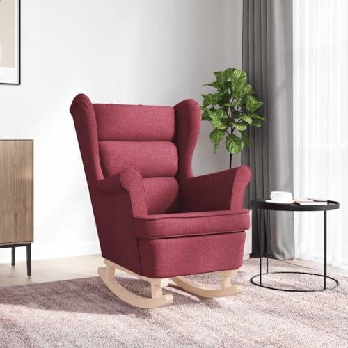 HEFZGDB Schaukelsessel Weinrot 74x90x102 cm Stoff Kuschelsessel Schminktisch Stuhl Lesestuhl Hocker Schminktisch für Sitzungszimmer Wohnbereich Arbeitszimmer Balkon von HEFZGDB