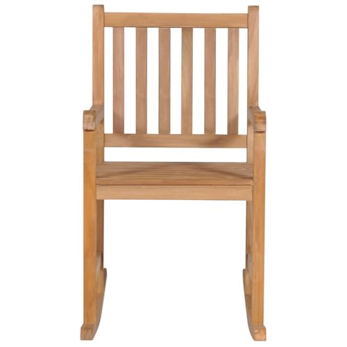 HEFZGDB Schaukelstuhl mit Anthrazit Kissen Massivholz Teak Campingstühle Campingstuhl Essstühle Seselstuhl Wohnzimmer für Innenhof Balkon Garten Parks von HEFZGDB