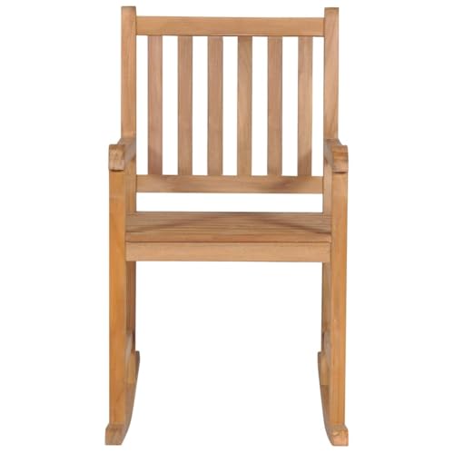 HEFZGDB Schaukelstuhl mit Taupe Kissen Massivholz Teak Campingstühle Campingstuhl Essstühle Seselstuhl Wohnzimmer für Innenhof Balkon Garten Parks von HEFZGDB