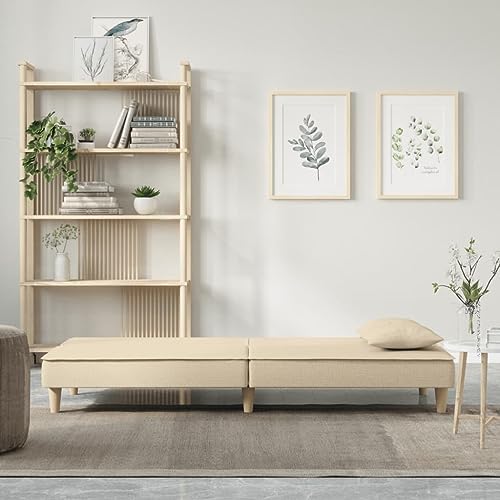 HEFZGDB Schlafsofa Creme Stoff Sessel Schlafzimmer Sessel Wohnzimmer Lounge Sofa Reading Chair für Wohnbereich Empfangsraum Büro Aufenthaltsraum von HEFZGDB