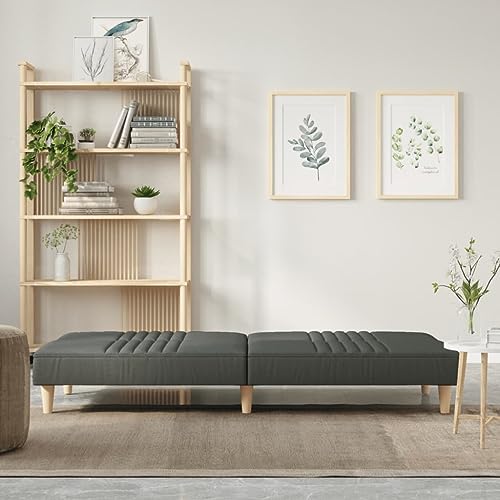 HEFZGDB Schlafsofa Dunkelgrau Stoff Sitzgarnitur Wohnzimmer Mini Sofa Lesesessel Bequem Kleine Couch Jugendzimmer für Aufenthaltsraum Schlafzimmer Wohnbereich Büro von HEFZGDB