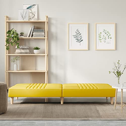 HEFZGDB Schlafsofa Hellgelb Stoff Sitzgarnitur Wohnzimmer Mini Sofa Lesesessel Bequem Kleine Couch Jugendzimmer für Aufenthaltsraum Schlafzimmer Wohnbereich Büro von HEFZGDB