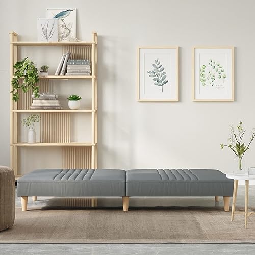HEFZGDB Schlafsofa Hellgrau Stoff Sitzgarnitur Wohnzimmer Mini Sofa Lesesessel Bequem Kleine Couch Jugendzimmer für Aufenthaltsraum Schlafzimmer Wohnbereich Büro von HEFZGDB