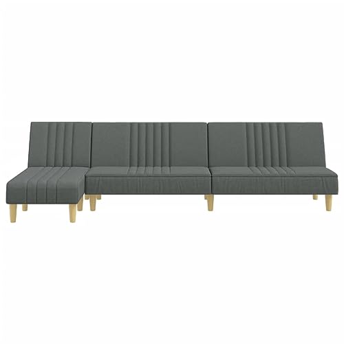 HEFZGDB Schlafsofa in L-Form Dunkelgrau 255x140x70 cm Stoff Sessel Schlafzimmer Lesesessel Bequem Jugendsofa Sofa Wohnzimmer für Wohnbereich Aufenthaltsraum Schlafzimmer Büro von HEFZGDB