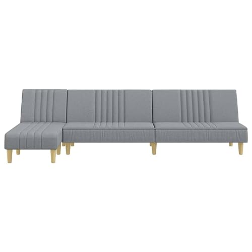 HEFZGDB Schlafsofa in L-Form Hellgrau 255x140x70 cm Stoff Sessel Schlafzimmer Lesesessel Bequem Jugendsofa Sofa Wohnzimmer für Wohnbereich Aufenthaltsraum Schlafzimmer Büro von HEFZGDB