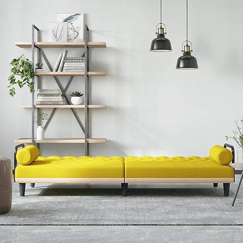 HEFZGDB Schlafsofa mit Armlehnen Hellgelb Stoff Sitzgarnitur Wohnzimmer Sessel Wohnzimmer Lounge Sofa Kleine Couch Jugendzimmer für Aufenthaltsraum Empfangsraum Wohnbereich Büro von HEFZGDB