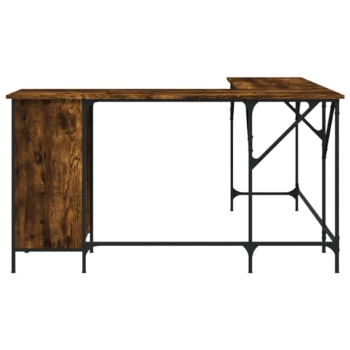 HEFZGDB Schreibtisch Räuchereiche 141x141x75 cm Holzwerkstoff Büro Schreibtisch Gaming Schreibtisch Esstisch Klein Schreibtisch Groß für Schlafzimmer Arbeitszimmer Wohnbereich Küche von HEFZGDB