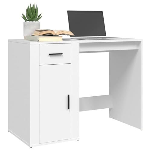 HEFZGDB Schreibtisch Weiß 100x49x75 cm Holzwerkstoff Gamer Schreibtisch Gaming Tisch Gaming Schreibtisch Schreibtisch Groß für Schlafzimmer Arbeitszimmer Wohnbereich Küche von HEFZGDB