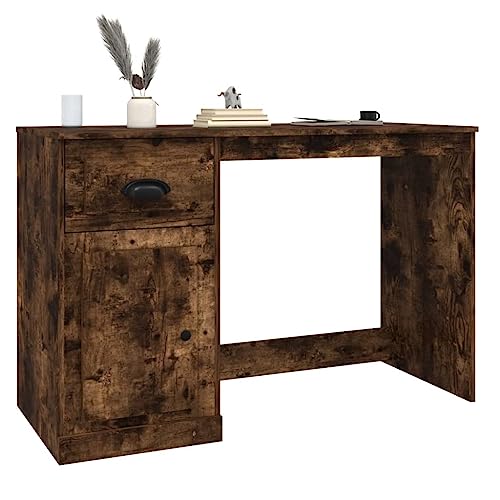 HEFZGDB Schreibtisch mit Schublade Räuchereiche 115x50x75cm Pc Schreibtisch Gaming Schreibtisch Küchentisch Schreibtisch Groß für Küche Arbeitszimmer Schlafzimmer Wohnbereich von HEFZGDB
