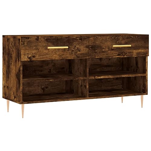 HEFZGDB Schuhbank Räuchereiche 102x35x55 cm Holzwerkstoff Schuhablage Flur Kleiner Schuhschrank Shoe Cabinet Schrank Flur für Küche Wohnbereich Schlafsaal Schlafzimmer HEFZGDB Schuhbank Räuchereiche 102x35x55 cm Holzwerkstoff Schuhablage Flur Kleiner Schuhschrank Shoe Cabinet Schrank Flur für Küche Wohnbereich Schlafsaal Schlafzimmer von HEFZGDB