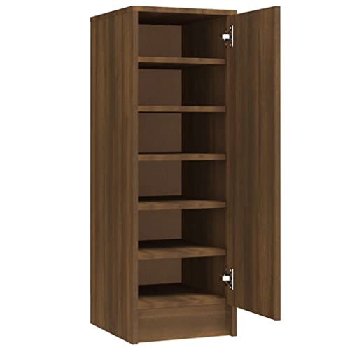 HEFZGDB Schuhregal Braun Eichen-Optik 32x35x92 cm Holzwerkstoff Allzweckschrank Mehrzweckschrank Shoe Rack Schränkchen für Eingangshalle Schlafsaal Küche Wohnbereich von HEFZGDB