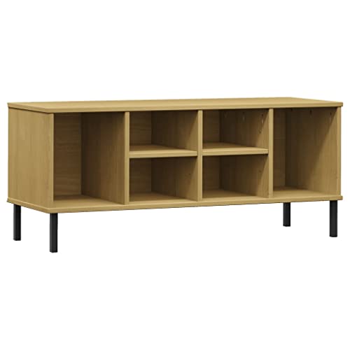 HEFZGDB Schuhregal Oslo mit Metallbeinen Braun 106x35x45 cm Massivholz Aufbewahrungsschrank Mehrzweckschrank Shoe Rack Schuhregale für Schlafsaal Schlafzimmer Eingangshalle Wohnbereich von HEFZGDB