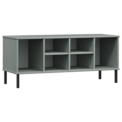 HEFZGDB Schuhregal Oslo mit Metallbeinen Grau 106x35x45 cm Massivholz Aufbewahrungsschrank Mehrzweckschrank Shoe Rack Schuhregale für Schlafsaal Schlafzimmer Eingangshalle Wohnbereich von HEFZGDB