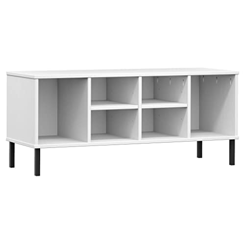HEFZGDB Schuhregal Oslo mit Metallbeinen Weiß 106x35x45 cm Massivholz Aufbewahrungsschrank Mehrzweckschrank Shoe Rack Schuhregale für Schlafsaal Schlafzimmer Eingangshalle Wohnbereich von HEFZGDB