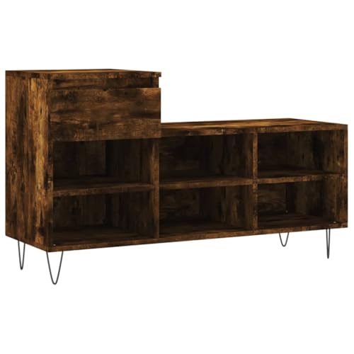HEFZGDB Schuhregal Räuchereiche 102x36x60 cm Holzwerkstoff Schuschrank Shoe Rack Cupboard Schuhregale für Eingangshalle Wohnbereich Schlafzimmer Schlafsaal von HEFZGDB