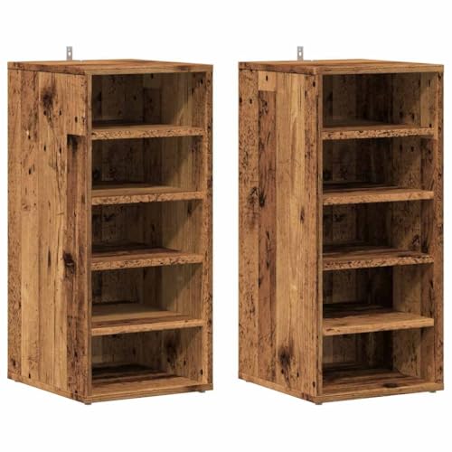 HEFZGDB Schuhschränke 2 STK. Altholz-Optik 32x35x70 cm Holzwerkstoff Schränkchen Cupboard Shoe Cabinet Shoes Cabinet für Schlafzimmer Schlafsaal Wohnbereich Eingangshalle von HEFZGDB