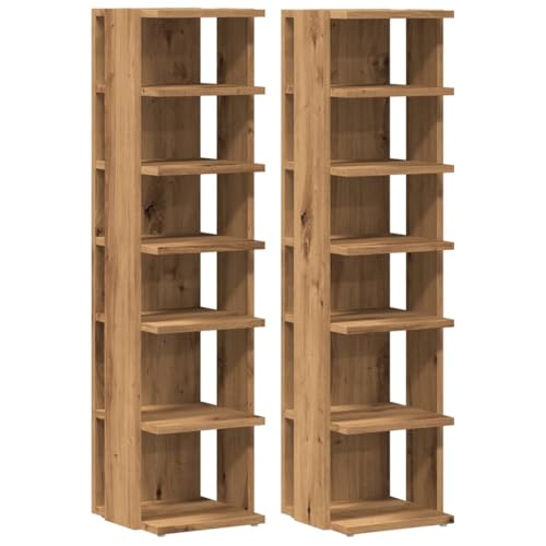HEFZGDB Schuhschränke 2 STK. Artisan-Eiche 28x27x102 cm Holzwerkstoff Schuhschrank Groß Schuhregal Platzsparend Cupboard Stauraum Schrank für Schlafsaal Wohnbereich Küche Schlafzimmer HEFZGDB Schuhschränke 2 STK. Artisan-Eiche 28x27x102 cm Holzwerkstoff Schuhschrank Groß Schuhregal Platzsparend Cupboard Stauraum Schrank für Schlafsaal Wohnbereich Küche Schlafzimmer von HEFZGDB