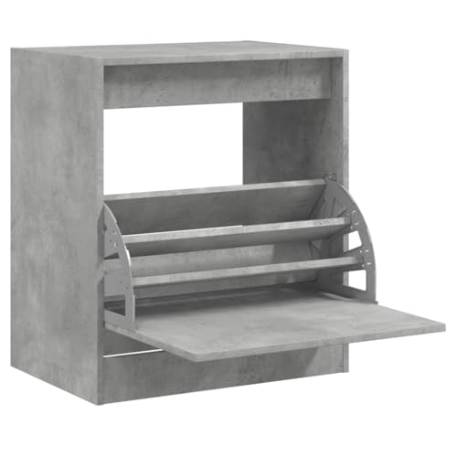 HEFZGDB Schuhschrank Betongrau 60x42x69 cm Holzwerkstoff Schuhregal Klein Cupboard Stauraum Schrank Shoe Cabinet für Schlafsaal Eingangshalle Schlafzimmer Wohnbereich HEFZGDB Schuhschrank Betongrau 60x42x69 cm Holzwerkstoff Schuhregal Klein Cupboard Stauraum Schrank Shoe Cabinet für Schlafsaal Eingangshalle Schlafzimmer Wohnbereich von HEFZGDB