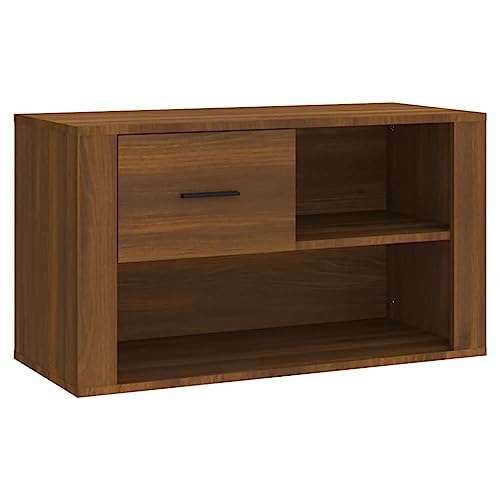 HEFZGDB Schuhschrank Braun Eichen-Optik 80x35x45 cm Holzwerkstoff Kleines Schuhregal Schmal Kleiner Schuhschrank Schuhregale Schrank Flur für Wohnbereich Küche Eingangshalle Schlafsaal HEFZGDB Schuhschrank Braun Eichen-Optik 80x35x45 cm Holzwerkstoff Kleines Schuhregal Schmal Kleiner Schuhschrank Schuhregale Schrank Flur für Wohnbereich Küche Eingangshalle Schlafsaal von HEFZGDB
