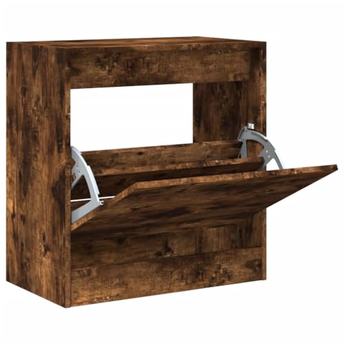 HEFZGDB Schuhschrank Räuchereiche 60x34x63,5 cm Holzwerkstoff Schuhregal Klein Cupboard Stauraum Schrank Shoe Cabinet für Schlafsaal Eingangshalle Schlafzimmer Wohnbereich HEFZGDB Schuhschrank Räuchereiche 60x34x63,5 cm Holzwerkstoff Schuhregal Klein Cupboard Stauraum Schrank Shoe Cabinet für Schlafsaal Eingangshalle Schlafzimmer Wohnbereich von HEFZGDB