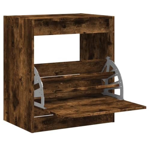 HEFZGDB Schuhschrank Räuchereiche 60x42x69 cm Holzwerkstoff Schuhregal Klein Cupboard Stauraum Schrank Shoe Cabinet für Schlafsaal Eingangshalle Schlafzimmer Wohnbereich HEFZGDB Schuhschrank Räuchereiche 60x42x69 cm Holzwerkstoff Schuhregal Klein Cupboard Stauraum Schrank Shoe Cabinet für Schlafsaal Eingangshalle Schlafzimmer Wohnbereich von HEFZGDB