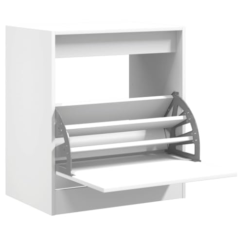 HEFZGDB Schuhschrank Weiß 60x42x69 cm Holzwerkstoff Schuhregal Klein Cupboard Stauraum Schrank Shoe Cabinet für Schlafsaal Eingangshalle Schlafzimmer Wohnbereich HEFZGDB Schuhschrank Weiß 60x42x69 cm Holzwerkstoff Schuhregal Klein Cupboard Stauraum Schrank Shoe Cabinet für Schlafsaal Eingangshalle Schlafzimmer Wohnbereich von HEFZGDB