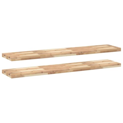 HEFZGDB Schweberegale 2 STK. 120x30x4 cm Massivholz Akazie Unbehandelt Wand Regale Badezimmer Regal Cd Regal Regalböden für Schlafzimmer Arbeitszimmer Küche Badezimmer HEFZGDB Schweberegale 2 STK. 120x30x4 cm Massivholz Akazie Unbehandelt Wand Regale Badezimmer Regal Cd Regal Regalböden für Schlafzimmer Arbeitszimmer Küche Badezimmer von HEFZGDB