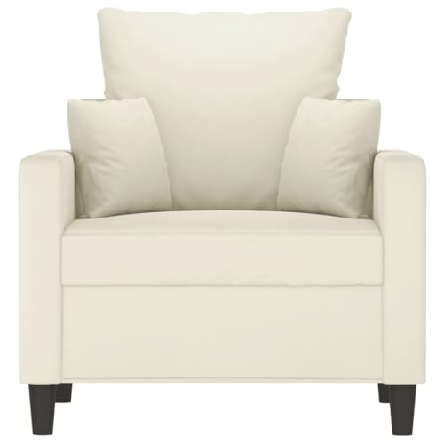 HEFZGDB Sessel Creme 60 cm Samt Sofa Groß Couch Klein Jugendsofa Sofa Wohnzimmer für Schlafzimmer Büro Aufenthaltsraum Wohnbereich von HEFZGDB