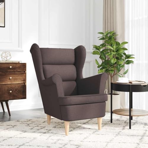 HEFZGDB Sessel Dunkelbraun 74x84x100 cm Stoff Kuschelsessel Schminkstuhl Esszimmerstühle Küchenstühle für Arbeitszimmer Balkon Wohnbereich Sitzungszimmer von HEFZGDB
