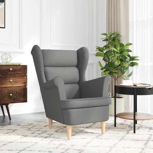 HEFZGDB Sessel Dunkelgrau 74x84x100 cm Stoff Kuschelsessel Schminkstuhl Esszimmerstühle Küchenstühle für Arbeitszimmer Balkon Wohnbereich Sitzungszimmer von HEFZGDB