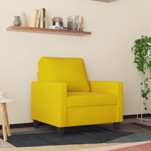 HEFZGDB Sessel Gelb 60 cm Samt Loungesessel Mini Sofa Kleines Sofa Sofas für Schlafzimmer Büro Wohnbereich Empfangsraum von HEFZGDB